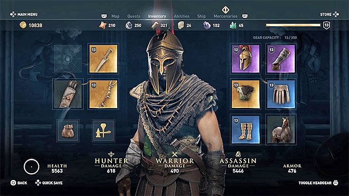 Assassins Creed Odyssey - снаряжения Assassins Creed Odyssey - снаряжения